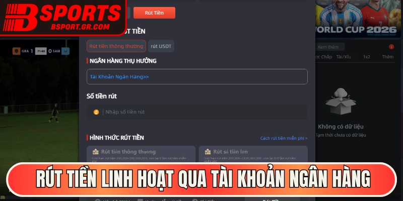Rút tiền linh hoạt qua tài khoản ngân hàng nội địa