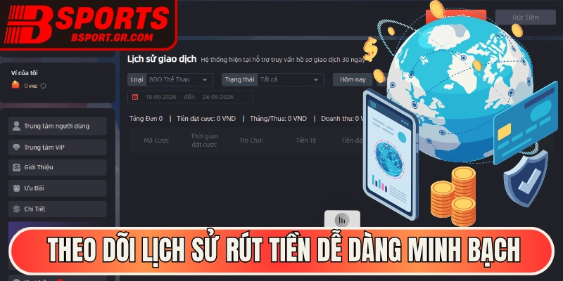 Theo dõi lịch sử rút tiền dễ dàng đảm bảo minh bạch